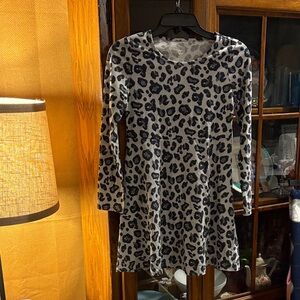 Wonder Nation Leopard Print Dress - Black and Gray